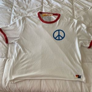Peace boyfriend ringer tee